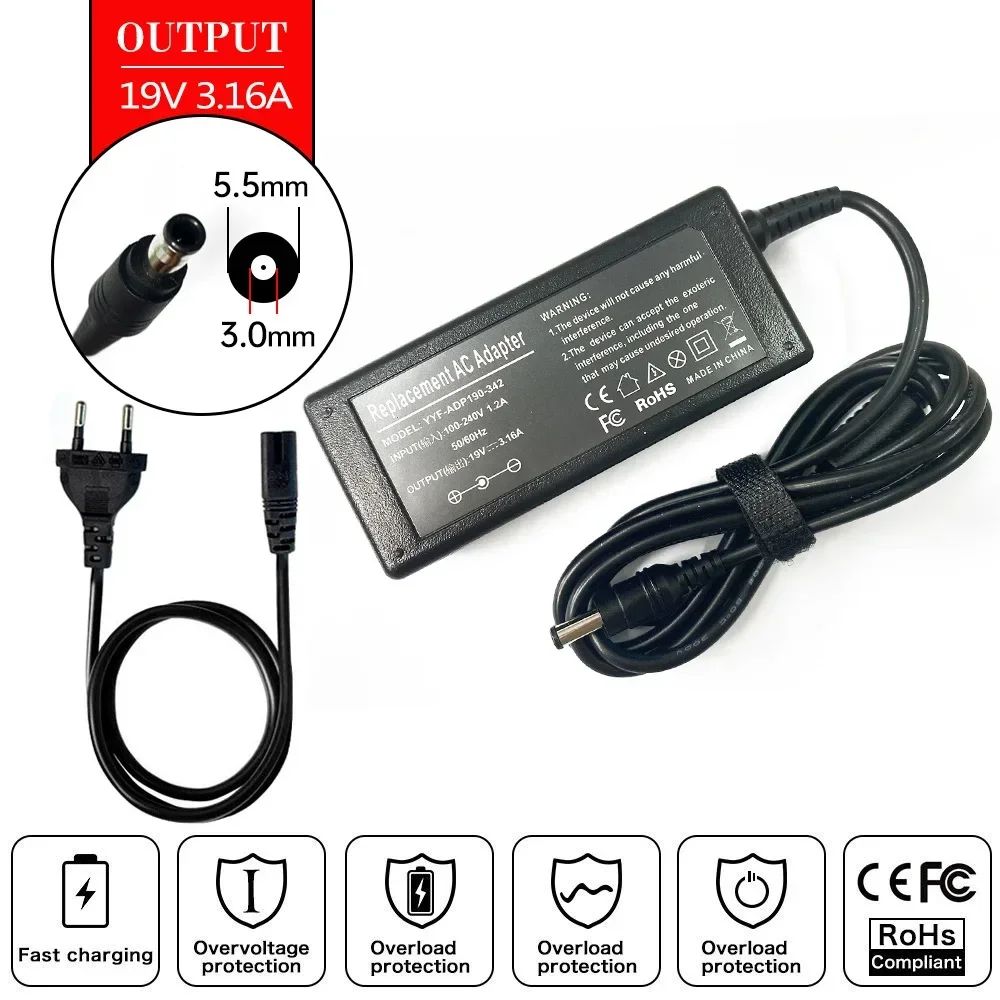 Laptop Accessories Shop - Ładowarka sieciowa 19V 3.15A/3.16A 60W do
