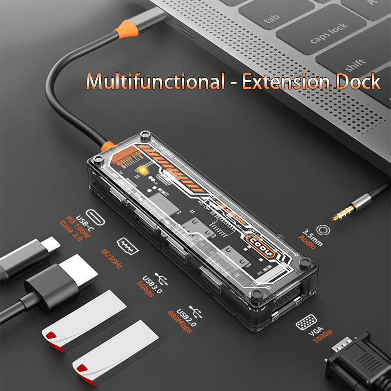 Usb C Docking Hub - Hub USB-C 6-w-1 do MacBook Pro/Air,