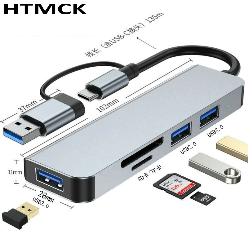Usb C Docking Hub - Hub USB-C 8 w 2, wieloportowa