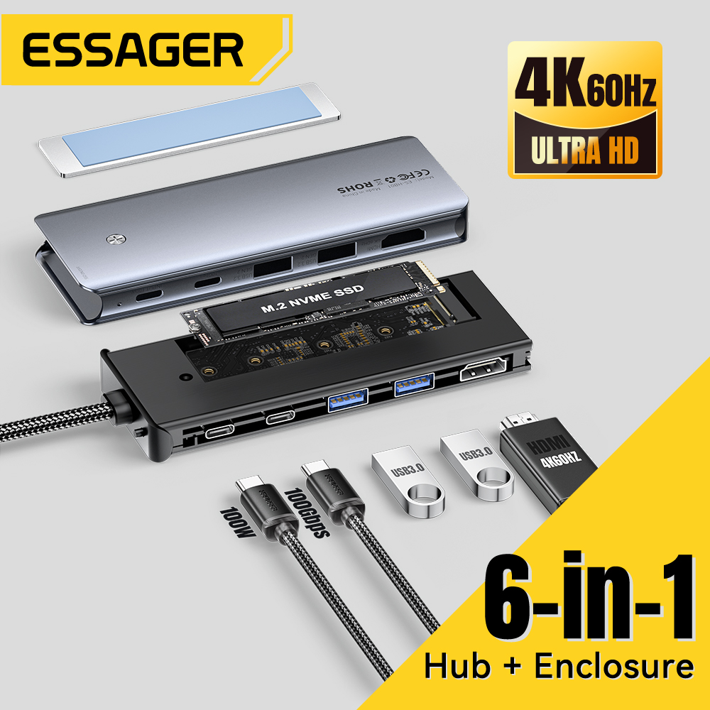 Usb C Docking Hub - Essager USB C Hub z obudową