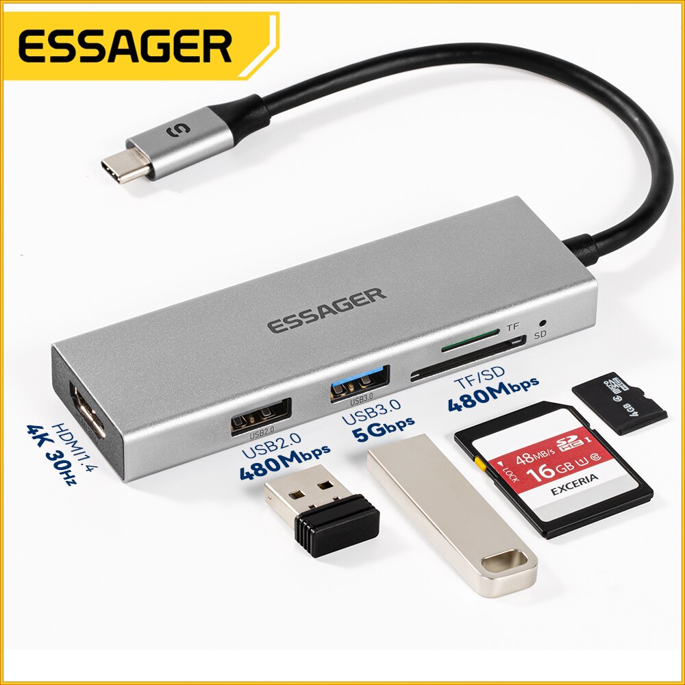 Essager 5 w 1 USB C HUB HDMI-4 – Usb C Docking Hub recenzja i cena
