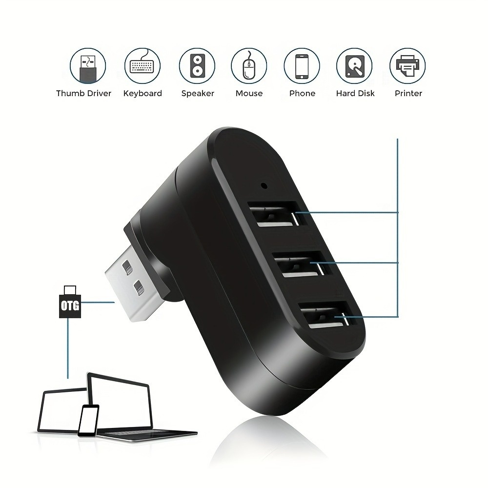 Hub USB 2.0 3 Porty 180 °   Ad – Mac Laptop Accessories recenzja i cena